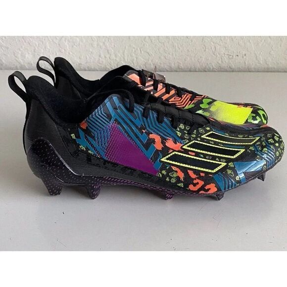 Adidas Men's adizero 12.0 Mismatch Football Cleats IG9569 Black Multi Men’s 12 - Picture 6 of 13